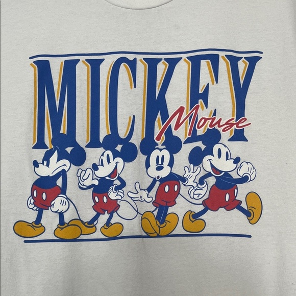 Disney Mickey Mouse White Tee with Blue and Red Accents - Picture 3 of 5